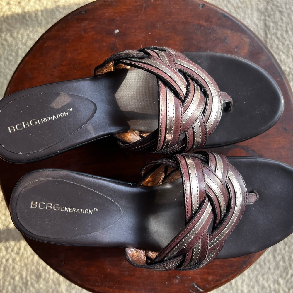 Bcbgeneration Dark Brown Woven Platform Sandals - image 7